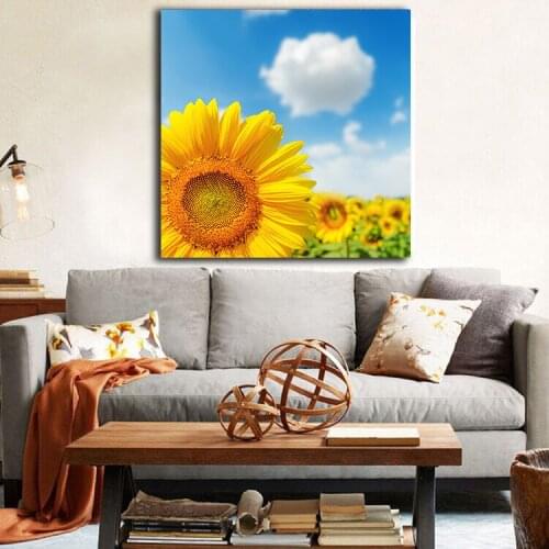 Scandinavia Salon Poster PIcture Sunflowers Square HD Canvas Calligraphy Painting For Living Room Bedroom Home Decor Wall Art