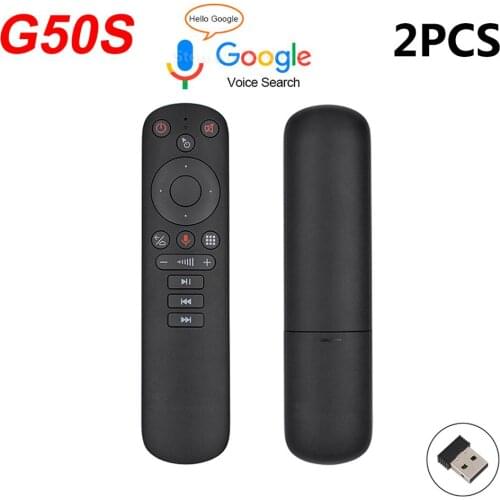 2pcs/lot G50 Wireless Air Mouse Gyroscope Smart Voice Remote Control G50S for X96 mini H96 MAX X3 PRO Android TV Box vs G20S G30