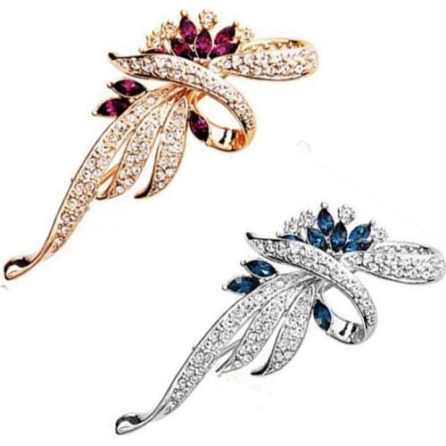 Miraculous Multi-color Crystal Wheat Brooches For Women Rhinestone Brooch Pin Fashion Jewelry Coat Dress Corsage Flower Style