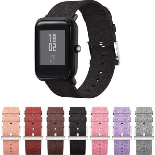 20mm 22mm Canvas Fabric Straps Watch Band for Huami Amazfit GTS 2e GTS2 mini Wrist band for Bip Lite S U 1S GTR 42mm strap