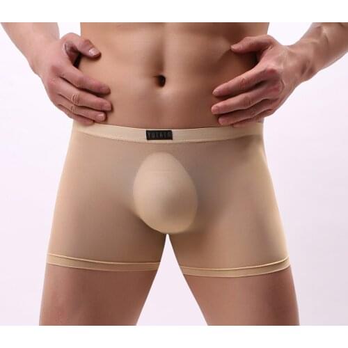 Sexy Underwear Cueca Boxer Men Mesh Shorts Plus Size Solid Mens Clothing Boxers Panties Shorts Sexy Gay Mens Boxer