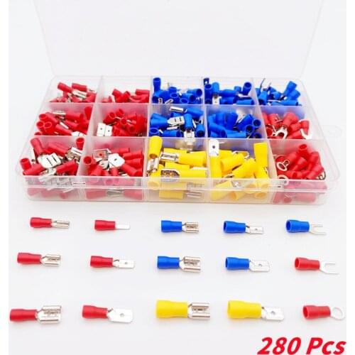 280ps male and female wiring combination terminal spade ring fork type insulated crimping cold pressure terminal wire connection