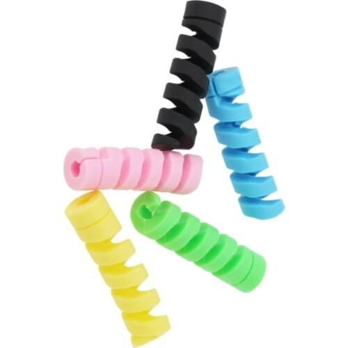Spiral USB Protector Charging Cable Saver Silicone Bobbin Winder Wire Cord Organizer Cover For Cell Phone Charger Cables