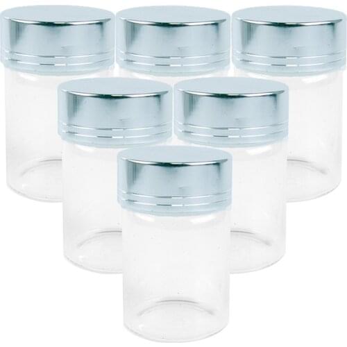 80ml Mini Glass Bottles Silver Cap Glass Crafts Empty Transparent Bottles For Sand Candy Gift Jars Decorate 24pcs Free Shipping