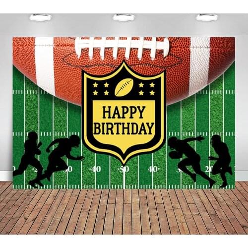 American Football Theme Birthday Backdrop Dish Field Kids Boys Photography Background Bowl Sport Game Day Party Photo Booth Prop