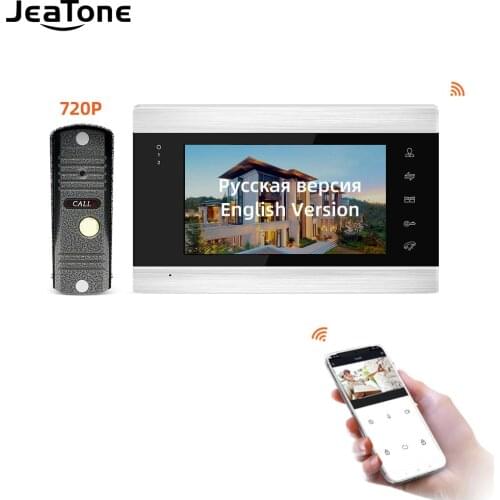 Jeatone 720P/AHD 7'' WiFi Smart IP Video Door Phone Intercom System with Waterproof AHD Doorbell Camera, Support Remote unlock