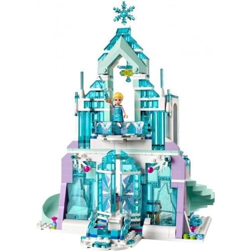 In Stock Elsas Magical Ice Palace Building Blocks Cinderella Princessing ice Castle Compatible 41148 Friends Girl Toy Gifts