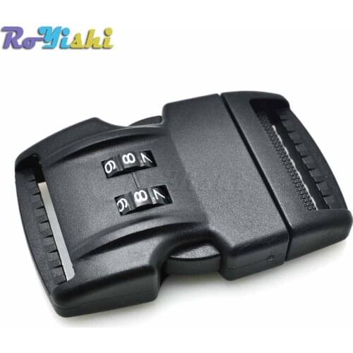 10pcs/pack 1-1/2"(38mm) Webbing Password Lock Safety Detach Side Release Buckle Travel Luggage Backpack Bag
