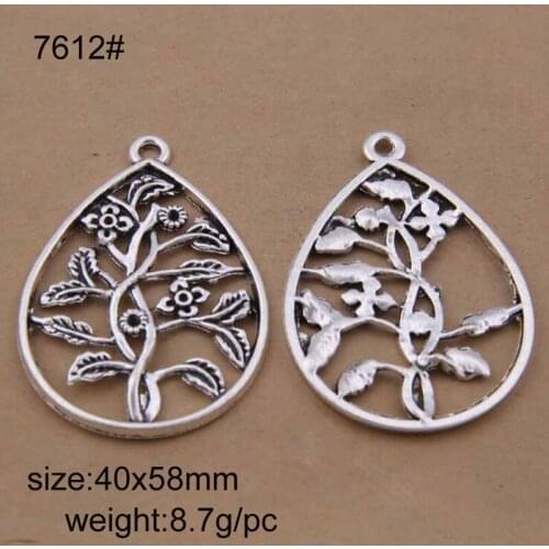 15pcs 40x58mm Alloy Flower Charms Pendants Jewelry DIY Fit Bracelets Necklace Earrings