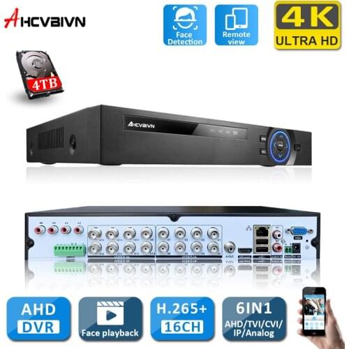 16CH 4K 8MP 5MP Hybrid AHD DVR Human Motion Detection CCTV Video Surveillance Recorder 16 Channel DVR Security Camera System