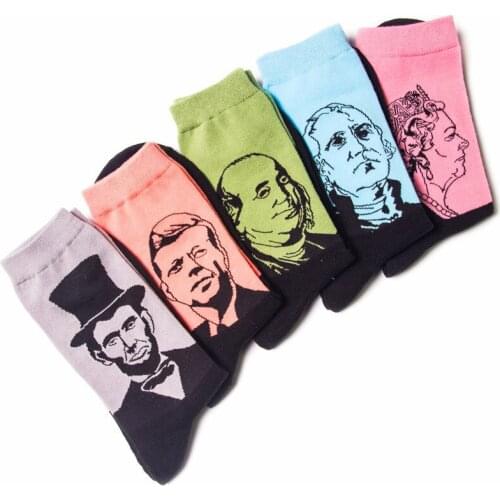 2019 Fashion Oil Painting Socks Women Cotton Funny Sock Van Gogh Famous People Portrait Socks Ankle Novelty Casual Short Meias