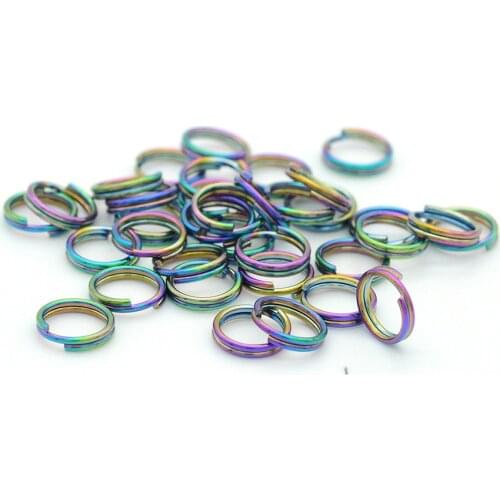50pcs/lot 100% Stainless Steel Split Ring Wholesale 7mm Double Rings Top Quality For Finding Supplies Never Fade