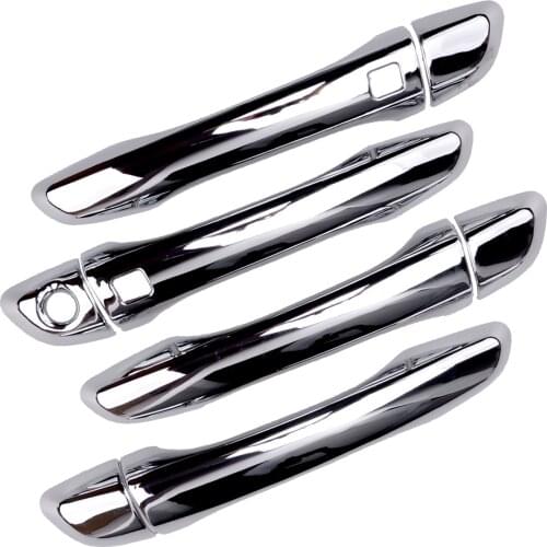8Pcs/Set Exterior Front Chrome Door Handle Cover Trim Smart Key Hole Decor Car ABS Fit For Hyundai Elantra 2017 2018 2019 2020