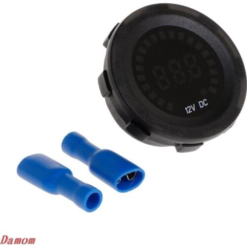 Car Motorcycle Waterproof Blue LED Digital Panel Display Voltmeter Voltage Volt Meter Gauge DC 12V