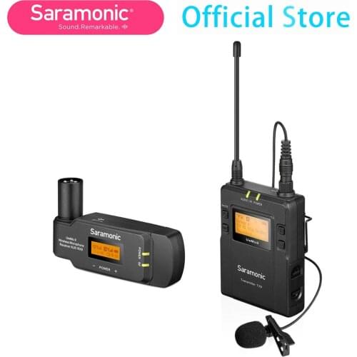 Saramonic UwMic9 TX9+RX-XLR9 Wireless Lavalier Microphone with Transmitter & XLR Battery Grip XLR Receiver for Camera Camcorder