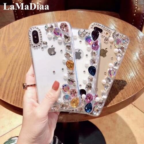 LaMaDiaa Rhinestone Cover For Samsung A9 A8 A7 A6 A5 2018 J8 J7 J6 J5 J4 2018 2016 Luxury Bling Diamond Shell Soft Phone Case