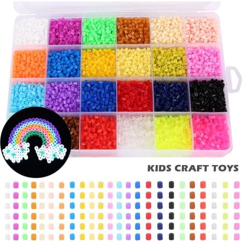Toys Hama Beads DIY Puzzles Iron Glass Seed Hand Making Intelligence Educational Czech for Kids 13000 Pcs/box 2.4 Mm 3D Puzzle