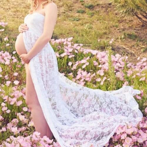 Pregnancy & Maternity Dresses Clothing Photography Props Lace Stretchy Pregnancy Long Maternity Dress For Photo Shoot Strapless