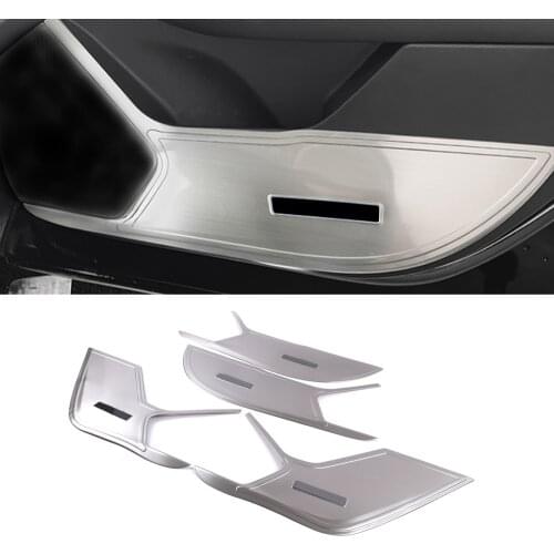 For Cadillac XT6 2019-2021 Car Accessory Stainless Steel Inner Door Anti-kick Pad Cover Trim Frame Interior Decoration Molding