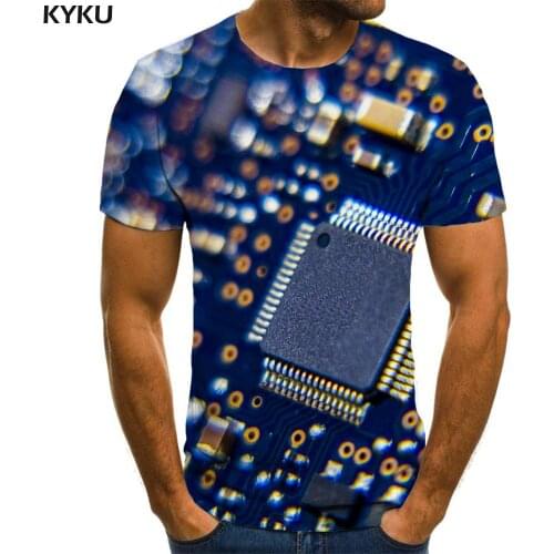 3d Tshirt Metal T-shirt Men Electronic Tshirt Printed Psychedelic Shirt Print Abstract Tshirts Casual Mens Clothing Punk Rock