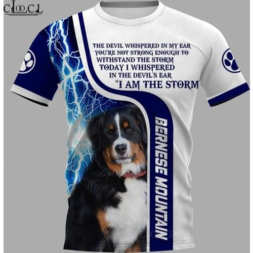 HX Newest Popular Bernese Mountain Dog T Shirt 3D Print Fashion Harajuku Streetwear Pullover Tops Clothes Drop Shipping