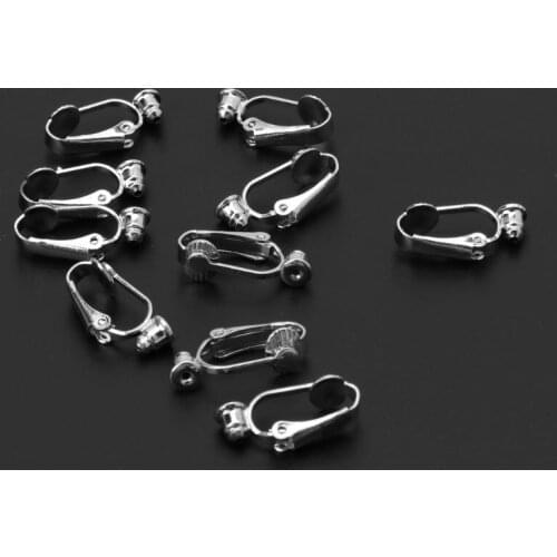 10 Pieces Clip-on Earrings Converters with Post Non-Pierced Ears Jewelry Making Ju28 21 Dropshipping
