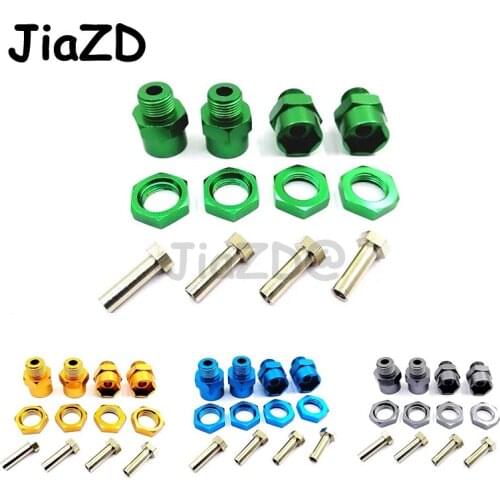 4 PCS RC Car Upgrade Aluminum Alloy HSP 12mm To 17mm Tire Adapter Wheel Nut For 1/10 1/8 Scale Models Hobby Car Accessories K09