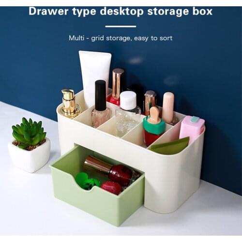 Cosmetic Box Desktop Makeup Organizer Box Jewelry Storage Container Plastic Sundries Drawer Organizer Case Holder Home Organizer