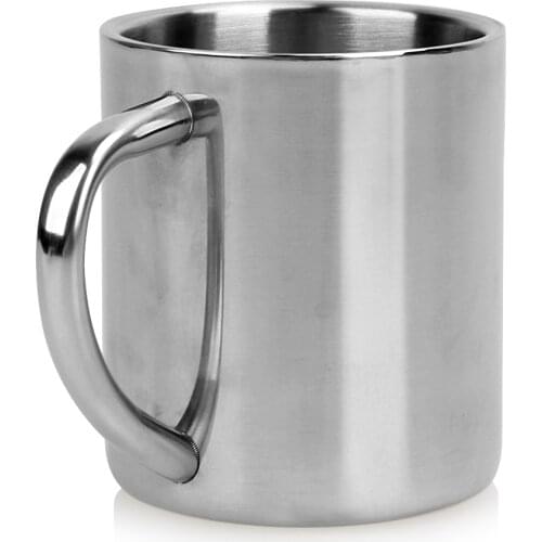 220ML Double Wall Anti Scalding Coffee Mug Insulated Portable Stainless Steel Polishing Beer Tea Juice Drinking Cup Drink Cup
