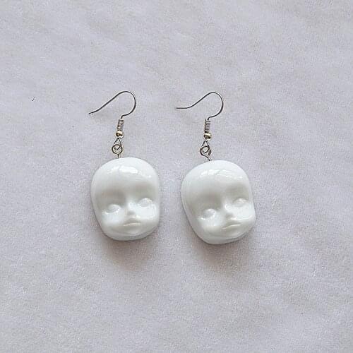 Cartoon Funny Earrings Fashion Womens Jewelry Pendant Personality Elf Head Baby Face Earrings Simple Resin Earrings Earring
