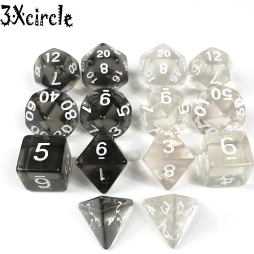 Colorful Transprent 7pc-Die Set with Candy Effect Poker As Gift DnD D4,d6,d8,d10,d12,d20 Portable Dice,For Rpg Dnd Board Game