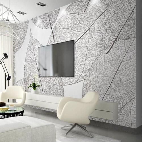 Custom Mural 3d Photo Wallpaper Mural Modern Minimalist Leaves Nature Wall Murals for Living Room Restaurant Decor Painting