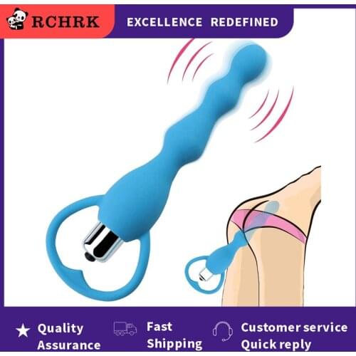 2021 New Long Anal Plug Vibrators for Women Men Butt Sex Toys Adults Female Male Prostate Massage Soft Silicone Beads Erotic toy