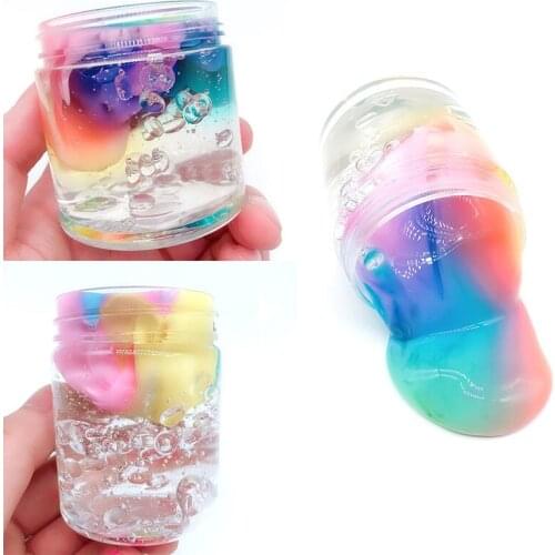 New Cute Rainbow Crystal Slime Mud Modeling Children Intelligent Plasticine Magic Fairy Playdough Lizun Kids Toys Gift