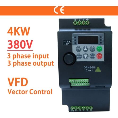 3.7/4KW 380V 3 Phase 5HP Economical VFD Variable Frequency Inverter Converter Changer Variator for Motor Speed Control Inverter