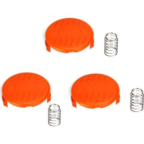 RC-100-P Replacement Spool Cap & Spring Fit For Black & Decker AFS Trimmer 3 Pcs