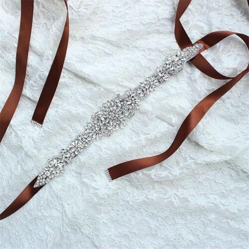 2017 Luxury Wedding Sash Shining Rhinestones Glass Crystal Bridal Belt Wedding Party Bridesmaid Sash Belt Cheap Bride Sash