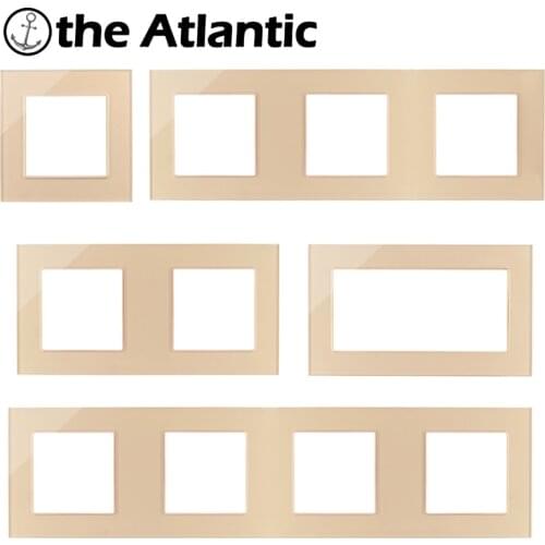 S Series- Customize Gold Glass Frame DIY Socket Power Outlet Free Combination Single Double Triple Quadruple Panel