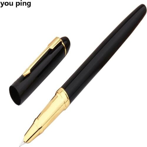 High quality 7035 Black color Round design style office Fine Nib Fountain Pen New