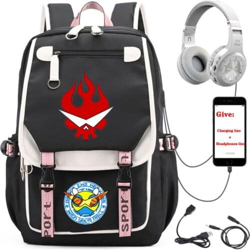 Anime Tengen Toppa backpack Women men Travel Backpack student School book Bag USB Charging teenagers Laptop packsack