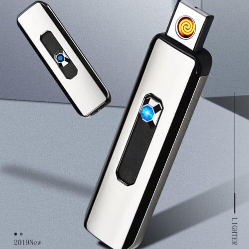 Windproof Electric Lighter USB Windproof Flameless Electric Cigarette Lighter Plastic Double Side