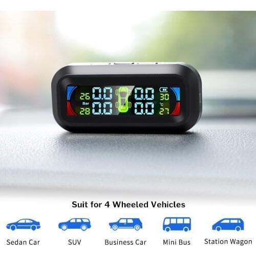 Kebidumei TPMS Solar Tire Pressure Sensor Monitoring System Tyre External Internal Sensors Car TMPS Tire Pressure Sensor