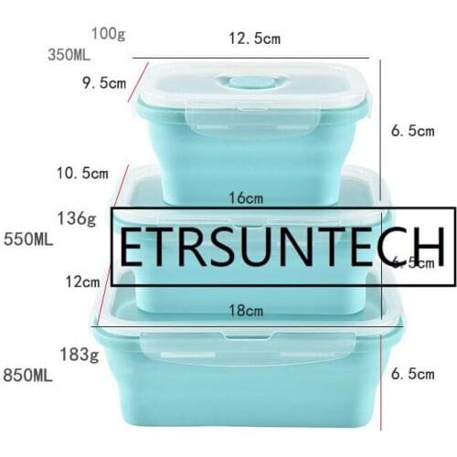 24sets Foldable Silicone Lunch Box Set Fruit Food Picnic Storage Boxes Container Kitchen Microwave School Bento