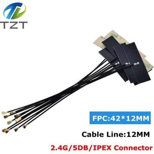 10PCS 2.4Ghz WIFI Internal Antenna FPC 5dBi IPX IPEX Connector Omni Antenna IEEE 802.11 b/g/n WLAN System