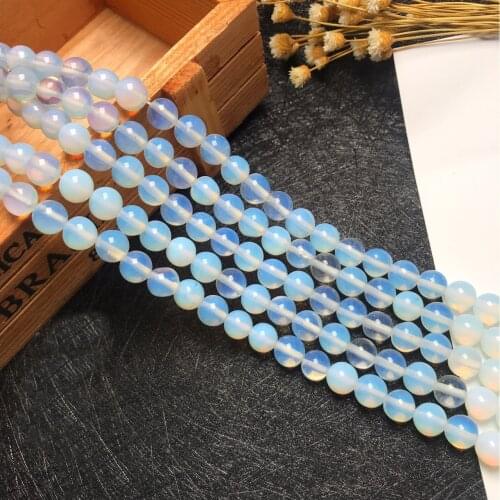 High quality translucent Egg white 8mm Natural Stone Beads Pick Size Loose Bead For fashion bracelets DIY charm Jewelry Making