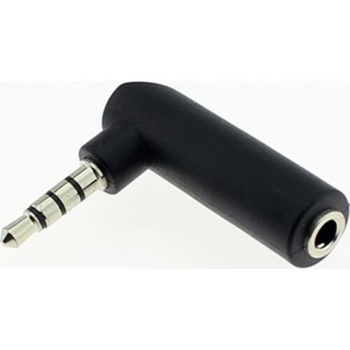 2pcs High-quality Jack 3.5mm Audio Connector Four-stage Male Turn Female Adapter Headphone Plug Right Angle 90 Degree L Type