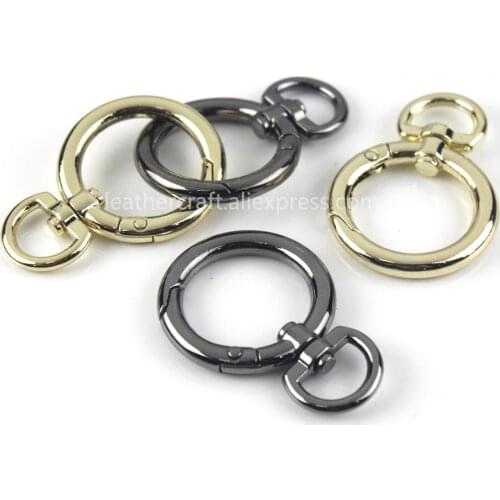 1xMetal swivel spring gate double D O ring Openable Pendant Clasp Handbag bag strap belt shoulder buckle clip trigger accessory