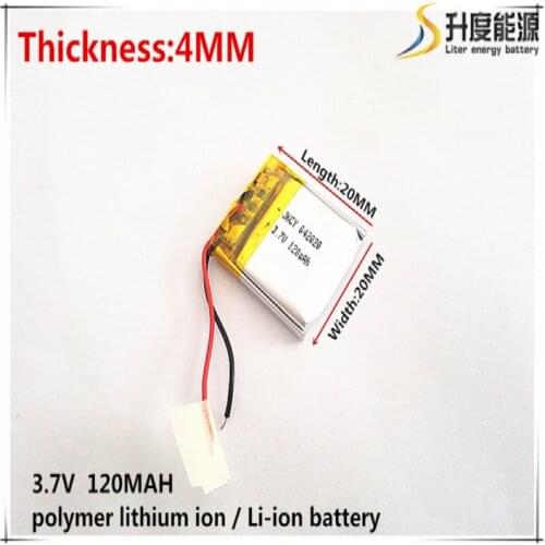 1pcs [SD] 3.7V,120mAH,[402020] Polymer lithium ion / Li-ion battery for TOY,POWER BANK,GPS,mp3,mp4,cell phone,speaker