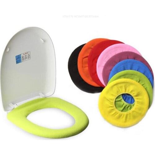 10pcs Warm Soft Toilet Cover Seat Lid Pad Bathroom Closestool Protector Bathroom Accessories Set Toilet Seat Cover Mat