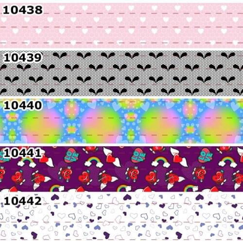 10yards - Different Sizes - Fashionable Peach Heart Style Printed Grosgrain Ribbon Handmade Materials